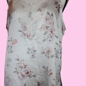 Rue21 Floral Crochet Trim Top